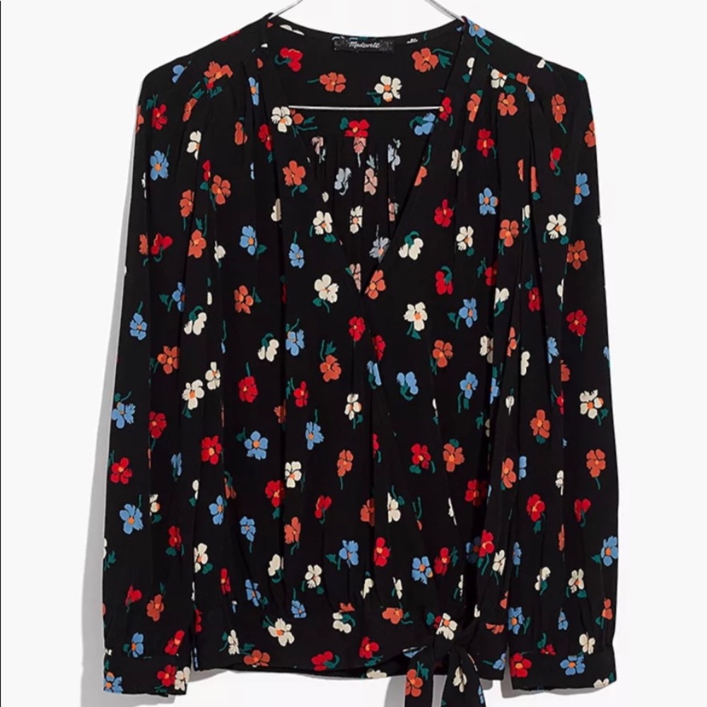 Madewell Wrap Top in Pressed Flowers